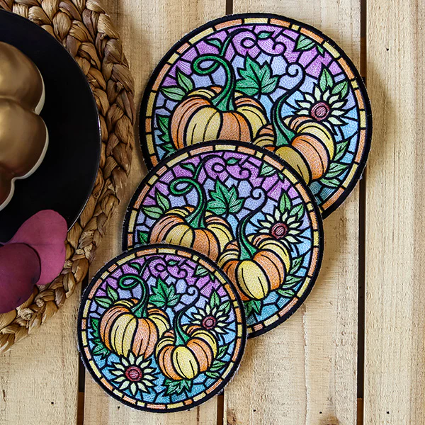 Stained Glass Autumn Pumpkin Trivet (In-the-Hoop) - Image 11