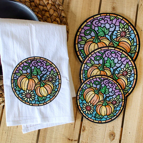 Stained Glass Autumn Pumpkin Trivet (In-the-Hoop) - Image 12