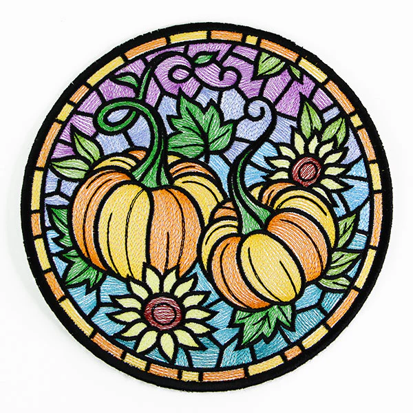 Stained Glass Autumn Pumpkin Trivet (In-the-Hoop) - Image 2