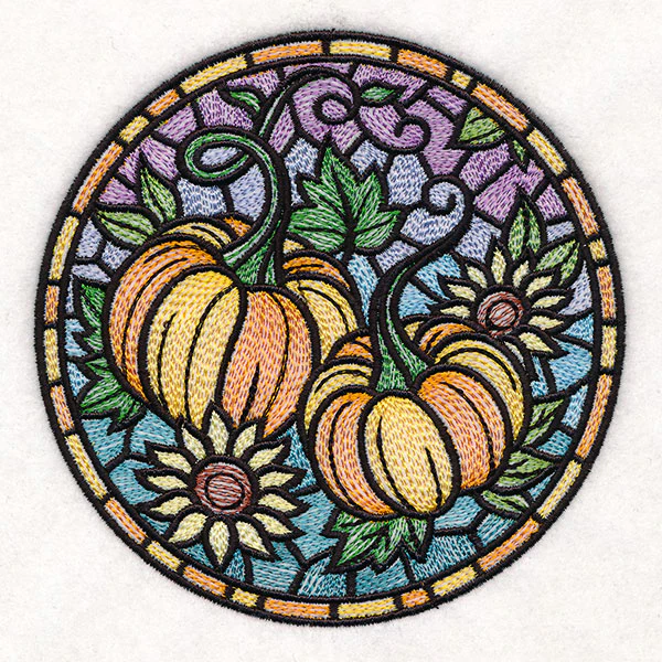 Stained Glass Autumn Pumpkins Circle - Image 10