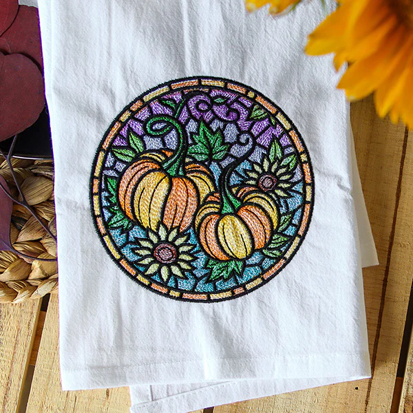 Stained Glass Autumn Pumpkins Circle - Image 5