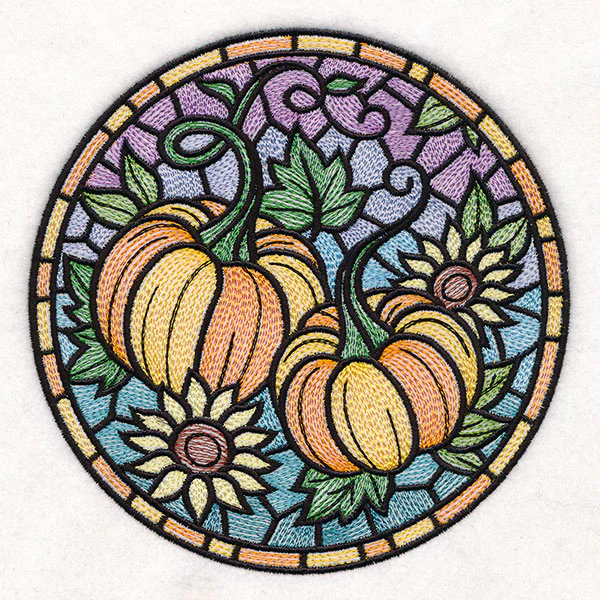 Stained Glass Autumn Pumpkins Circle - Image 7