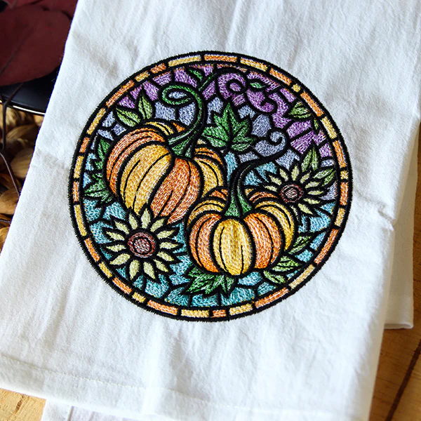 Stained Glass Autumn Pumpkins Circle - Image 9