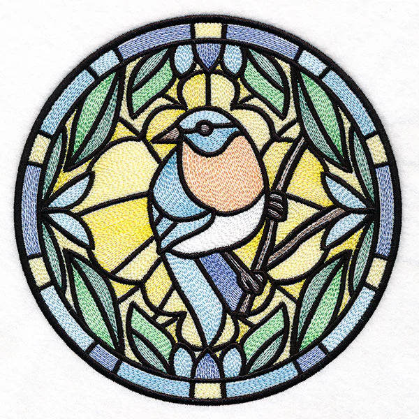 Stained Glass Birds - Western Bluebird - Image 3