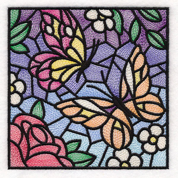 Stained Glass Butterfly Garden Square 1 - Image 10