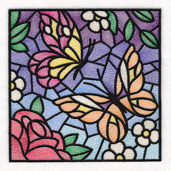 Stained Glass Butterfly Garden Square 1 - Image 7