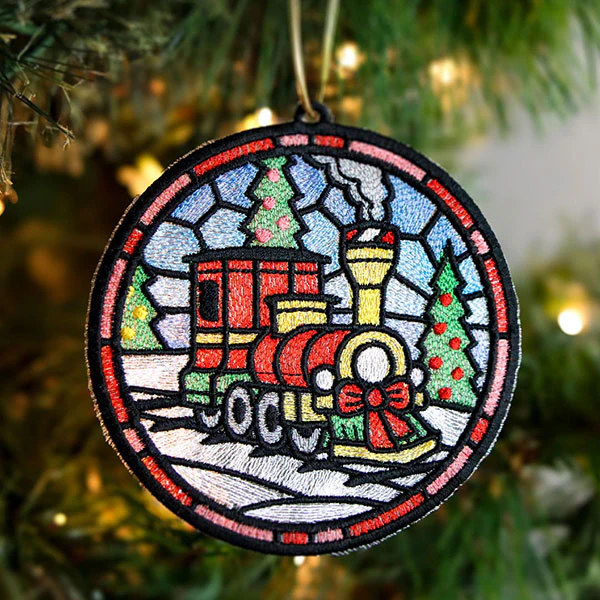 Stained Glass Christmas Train Ornament - Image 5