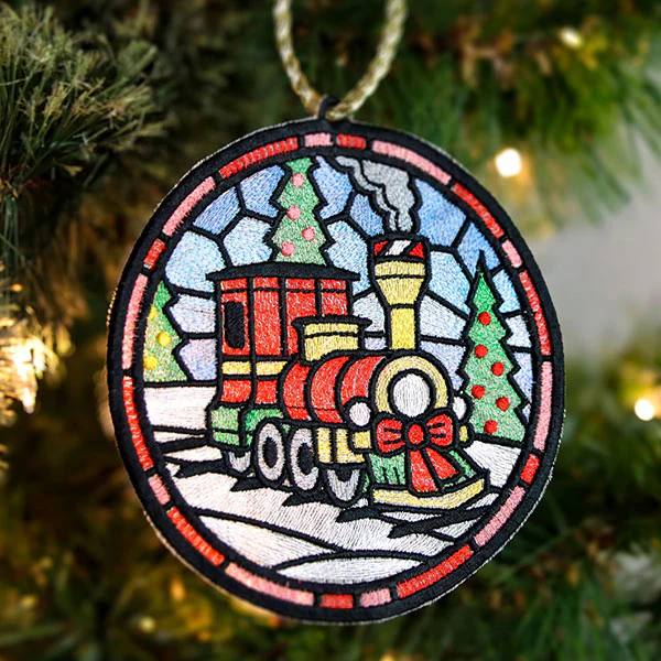 Stained Glass Christmas Train Ornament - Image 7