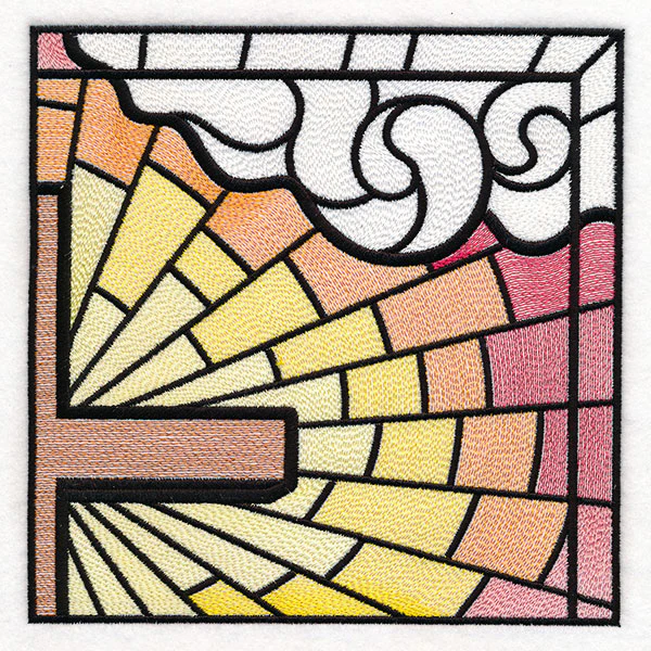 Stained Glass Cross at Sunrise Scene (Set) - Image 40