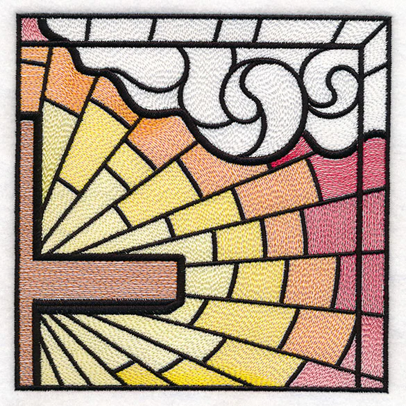 Stained Glass Cross at Sunrise Scene (Set) - Image 47