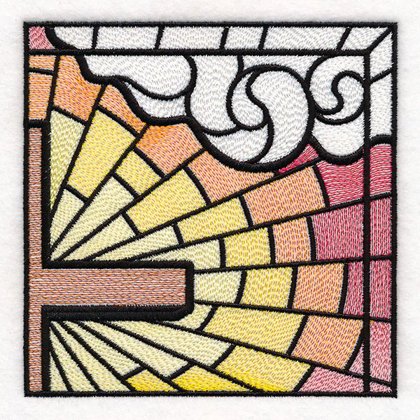 Stained Glass Cross at Sunrise Scene (Set) - Image 54