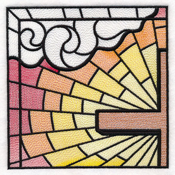 Stained Glass Cross at Sunrise Scene (Set) - Image 74