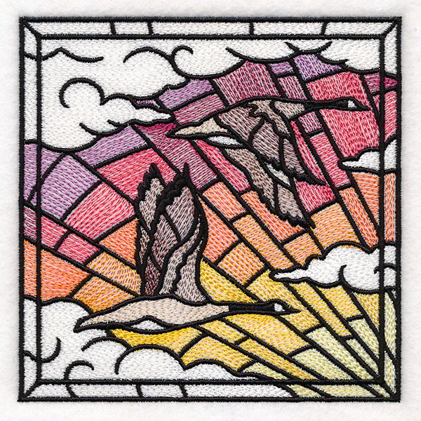 Stained Glass Geese in Flight Square 1 - Image 10