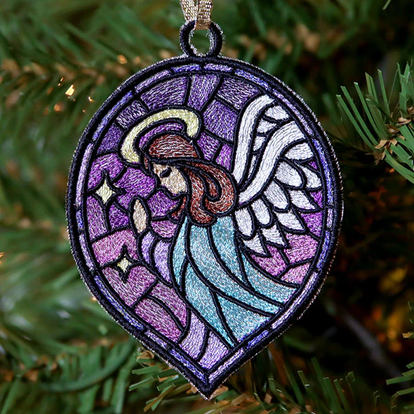 Stained Glass Nativity Ornament - Angel - Image 2