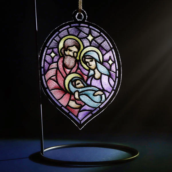 Stained Glass Nativity Ornament - Holy Family - Image 2
