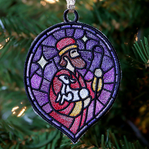 Stained Glass Nativity Ornament - Shepherd - Image 2