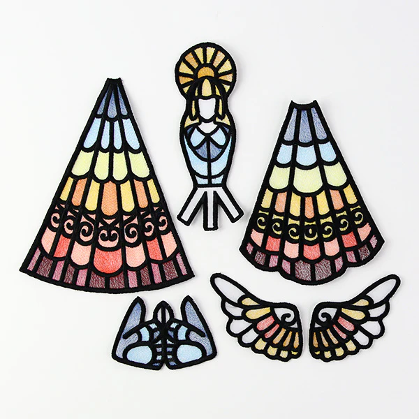 Stained Glass Organza Angel in 3D (Lace) - Image 2