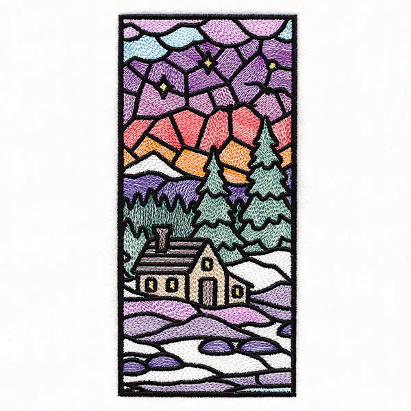 Stained Glass Winter Landscape Panel 2 - Image 10