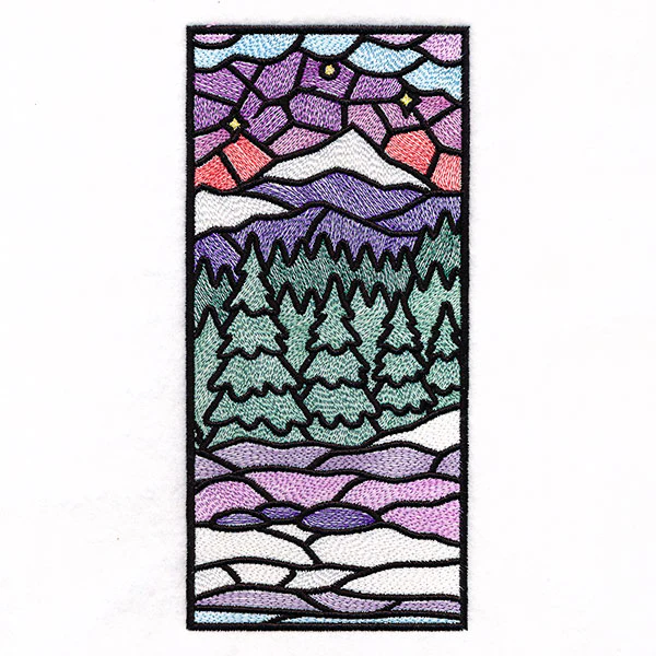 Stained Glass Winter Landscape Panel 4 - Image 7