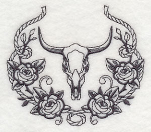 Steer Skull and Rose Laurel - Image 5