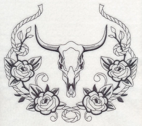 Steer Skull and Rose Laurel - Image 6