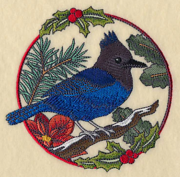 Steller's Jay in Christmas Blooms - Image 4