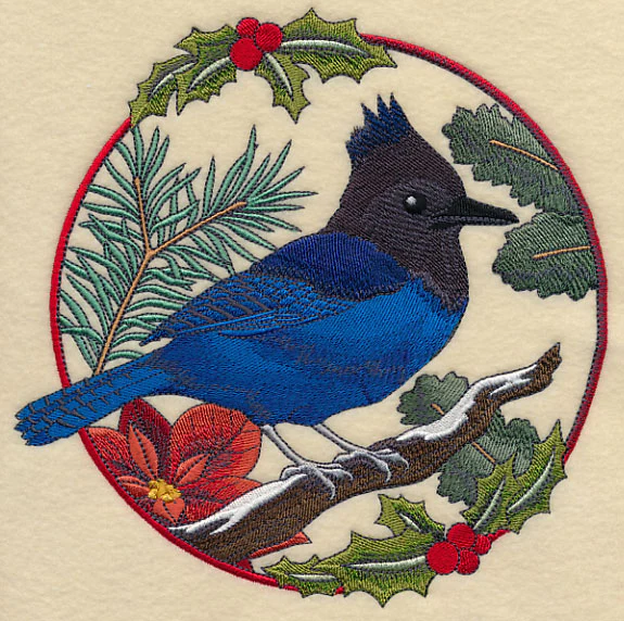 Steller's Jay in Christmas Blooms - Image 6