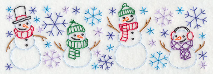 Storm of Snowmen Border (Vintage) - Image 2