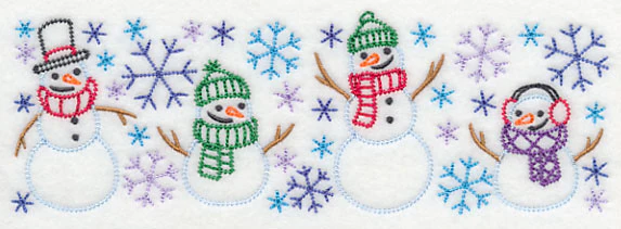 Storm of Snowmen Border (Vintage) - Image 3