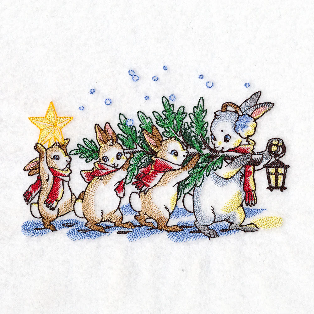 Storybook Christmas Tree Bunnies - Image 4