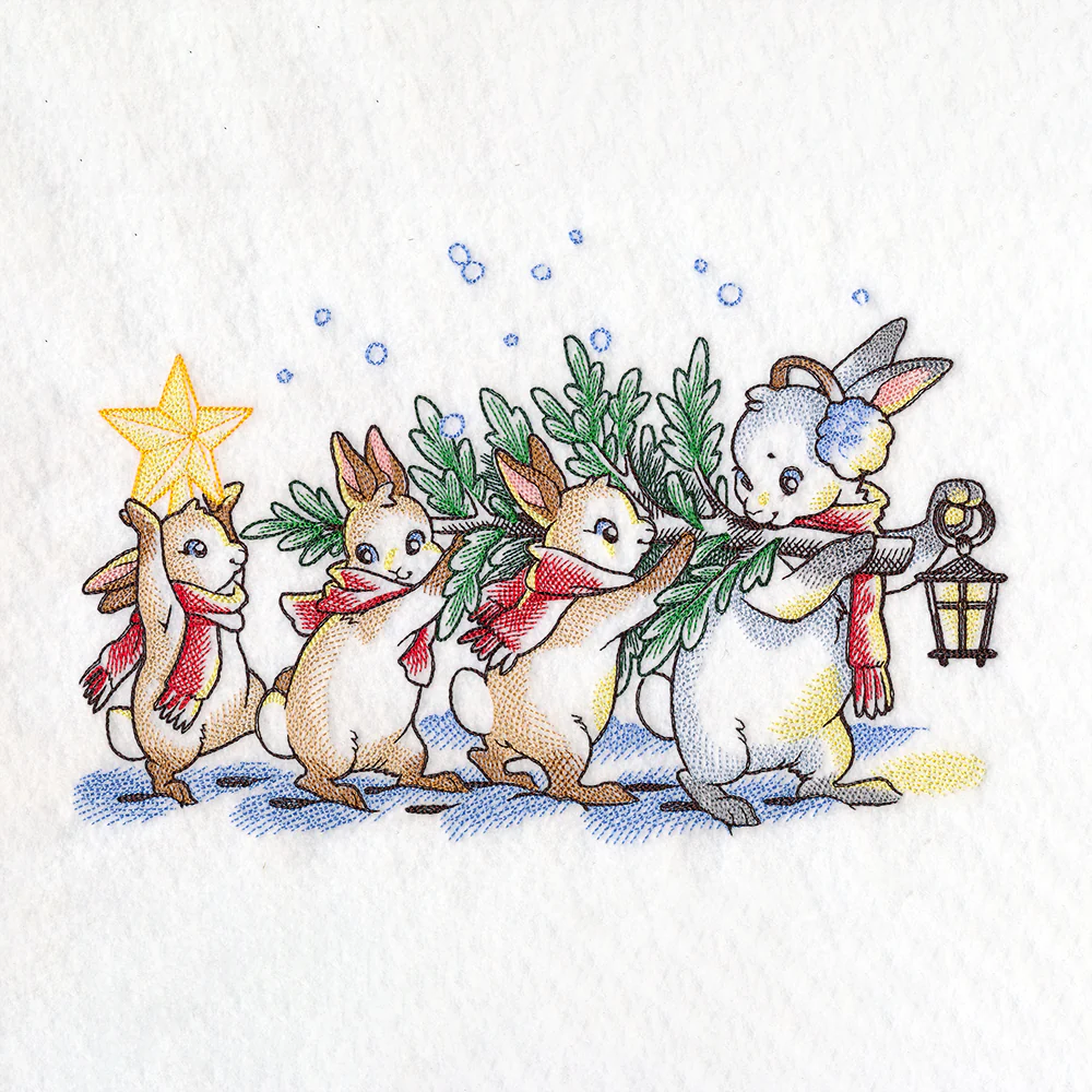 Storybook Christmas Tree Bunnies - Image 5