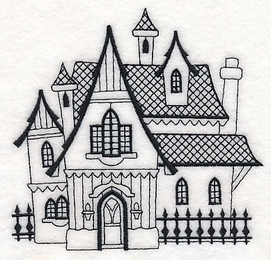 Storybook Gothic House (Blackwork) - Image 4