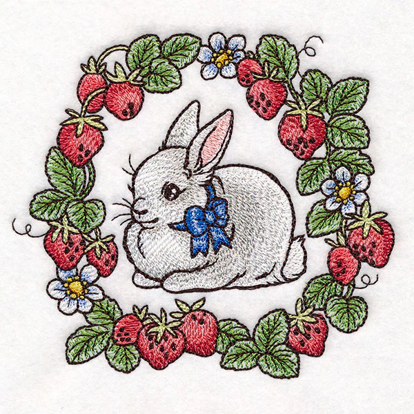 Strawberry Bunny Wreath - Image 3