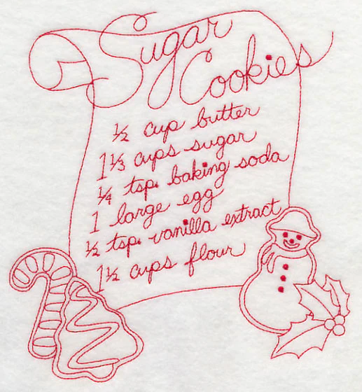 Sugar Cookies (Redwork) - Image 2