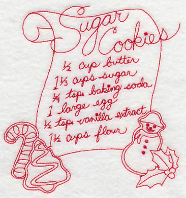 Sugar Cookies (Redwork) - Image 4