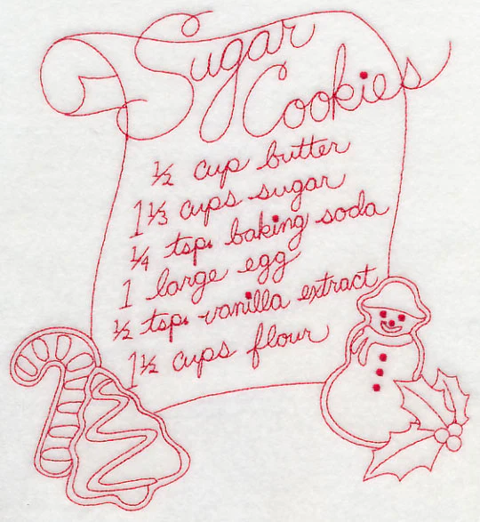 Sugar Cookies (Redwork) - Image 5