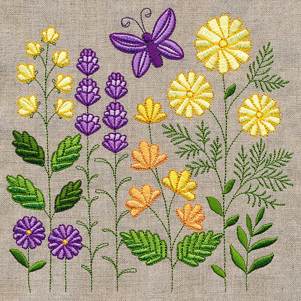 Summer Blossoms and Butterfly - Image 2