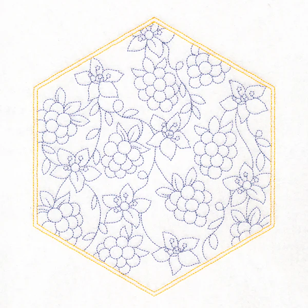 Sweet Fruit Quilt Hexagon - Blackberries