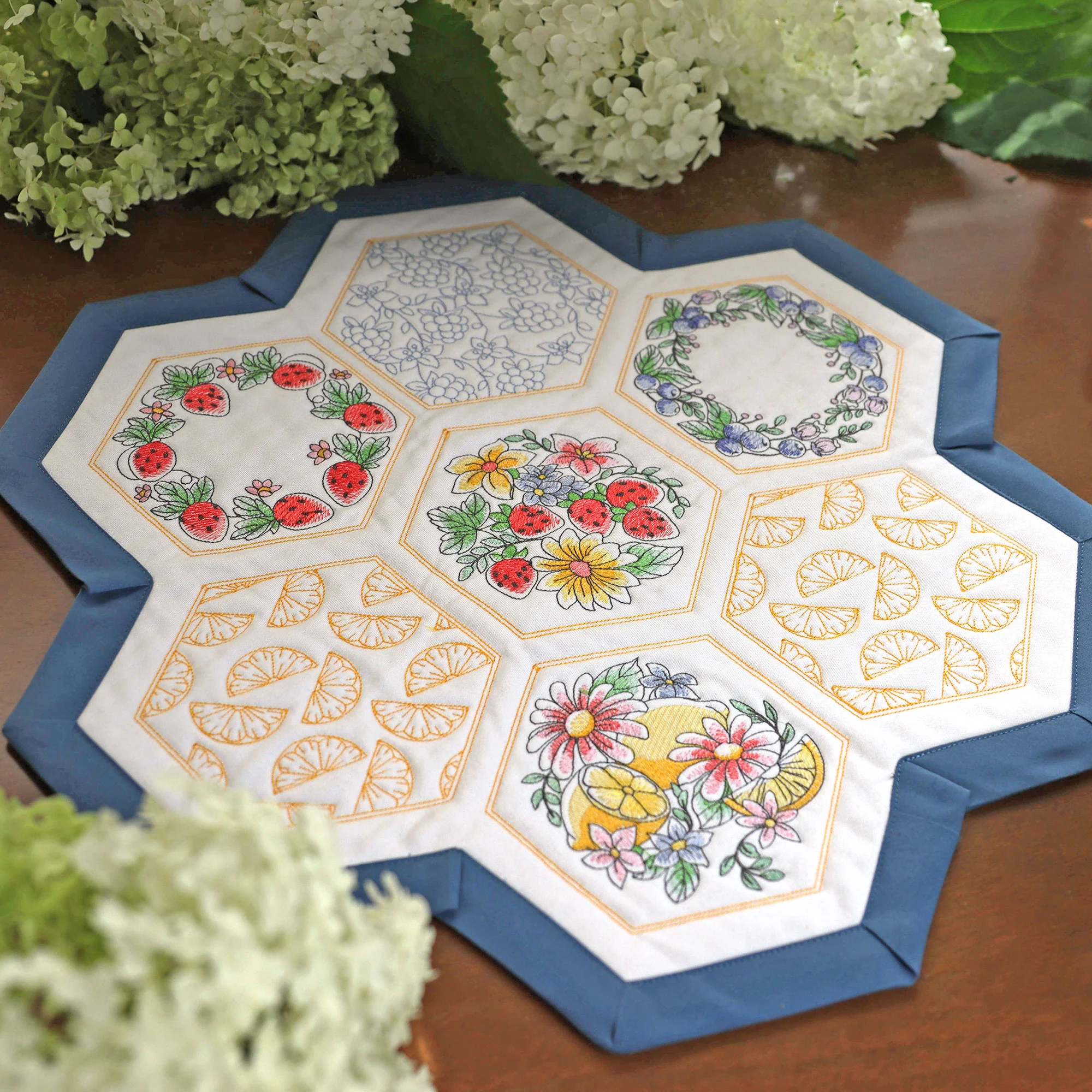 Sweet Fruit Quilt Hexagon - Blueberries - Image 4