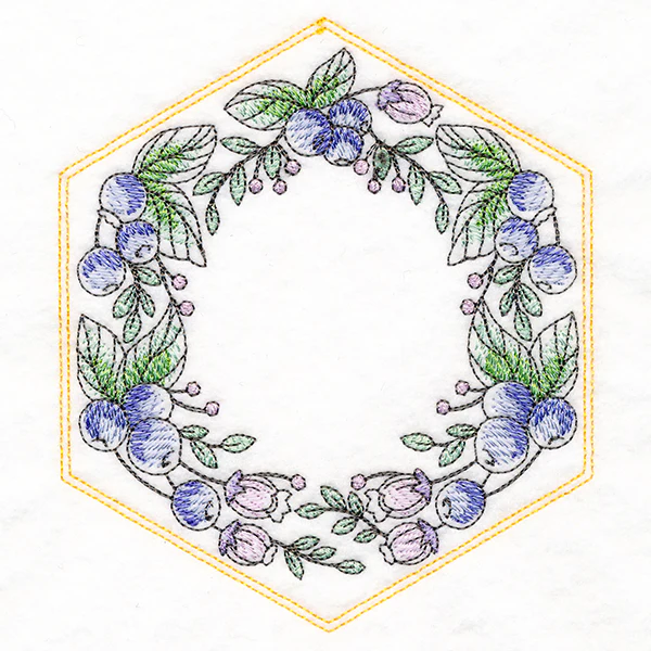 Sweet Fruit Quilt Hexagon - Blueberries - Image 5