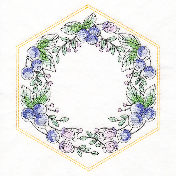 Sweet Fruit Quilt Hexagon - Blueberries - Image 7