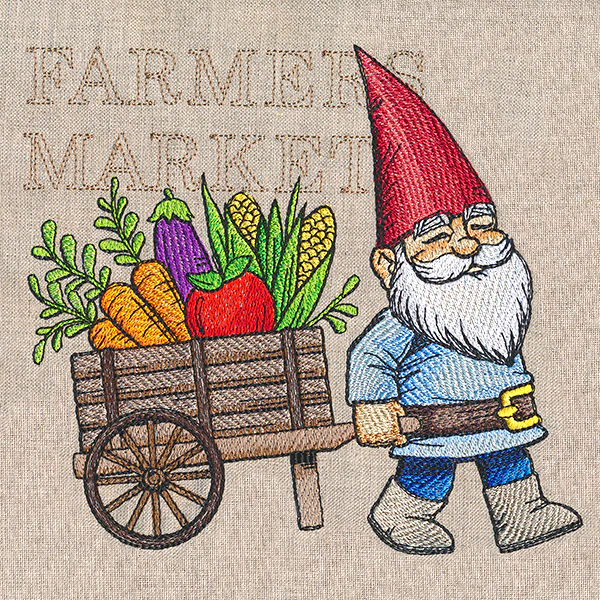 Summer Gnome with Vegetable Cart - Image 2