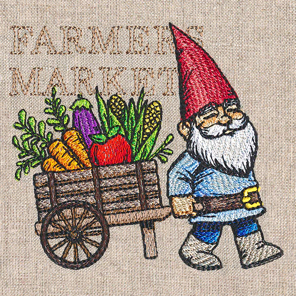 Summer Gnome with Vegetable Cart - Image 4