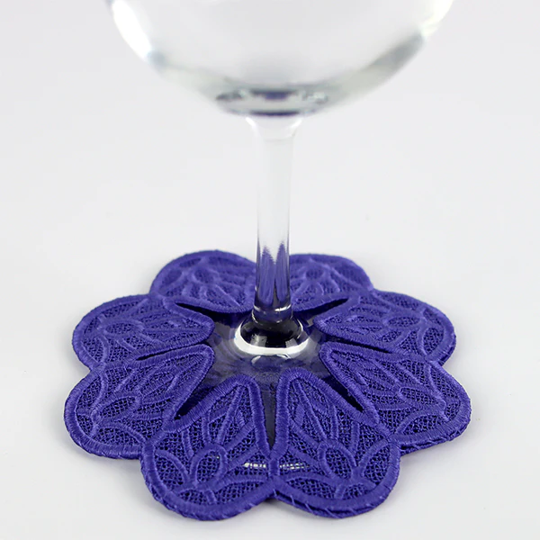 Summer Petals Wine Glass Coaster (Lace) - Image 4