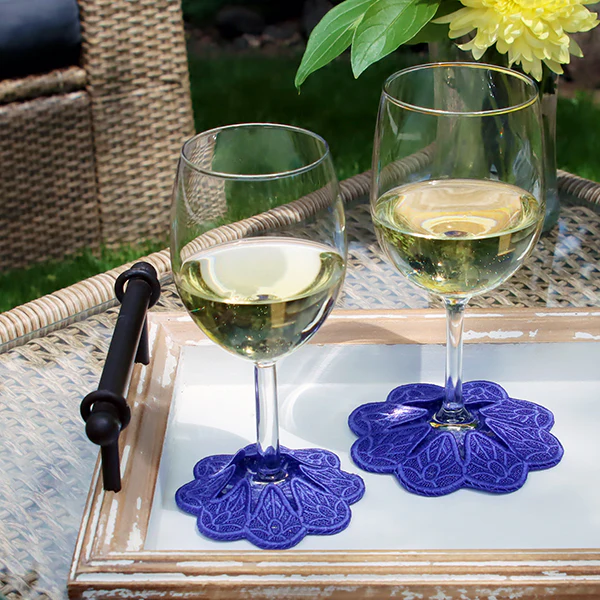 Summer Petals Wine Glass Coaster (Lace) - Image 8
