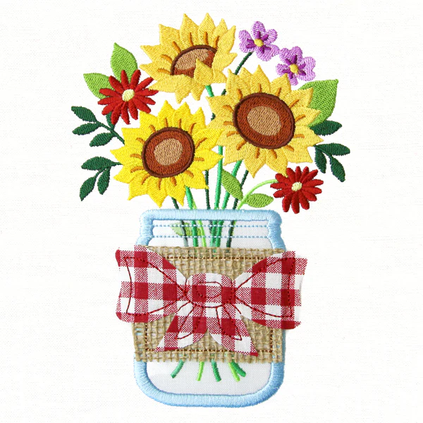 Summer Sunflowers Mason Jar (Vinyl Applique) - Image 3