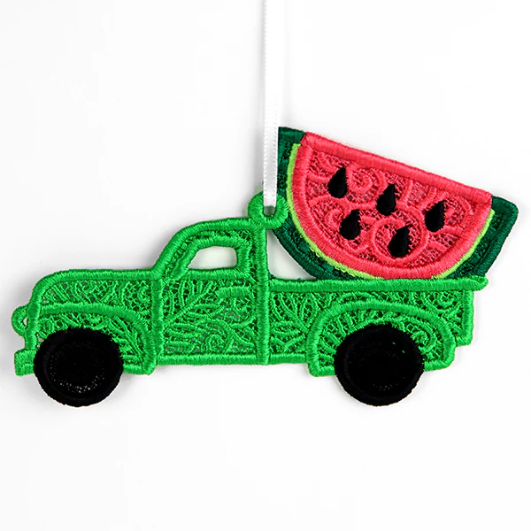 Summer Watermelon Retro Truck Ornament (Lace) - Image 2