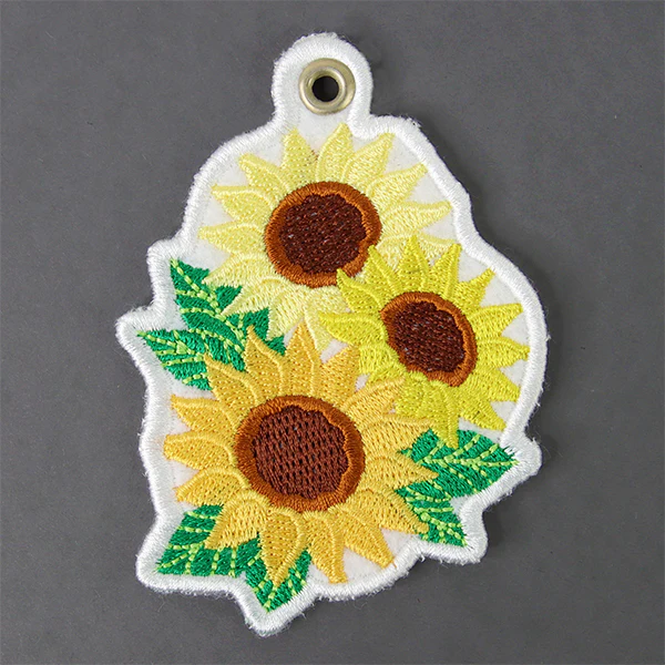 Sunflower Bouquet Keychain (In-the-Hoop) - Image 2