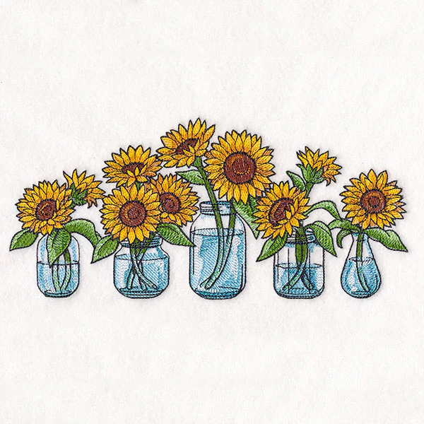 Sunflower Jar Bouquet Border