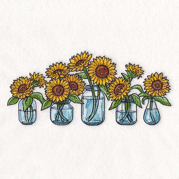 Sunflower Jar Bouquet Border - Image 7